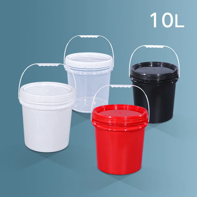 10L Round Plastic Bucket with Handle Thicken Food Grade Storage Container Chemical industry packaging Pail 1Pcs