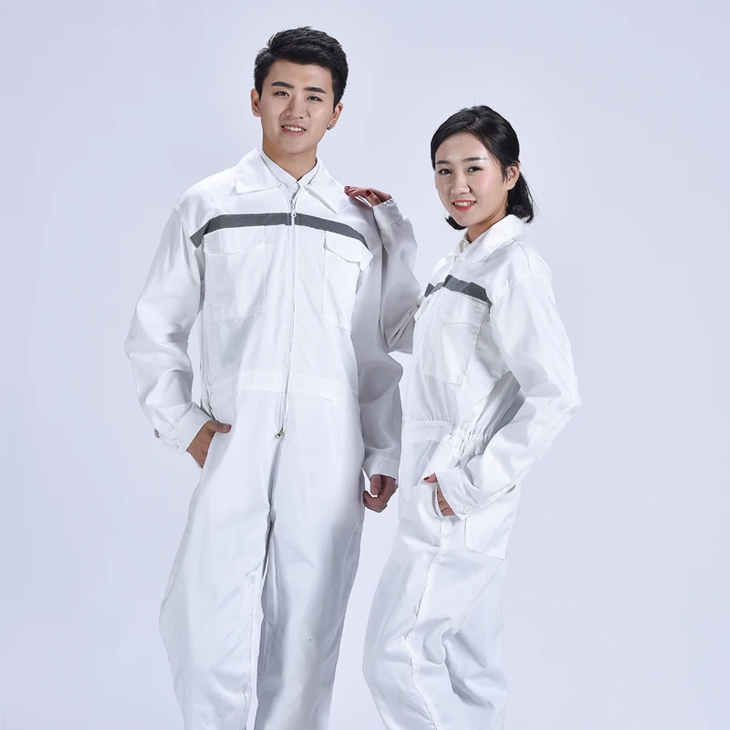 労働者つなぎ服男性/女性長袖オーバーオールフリー船安全反射ストリップ防塵汚れ保護制服ジャンプスーツ