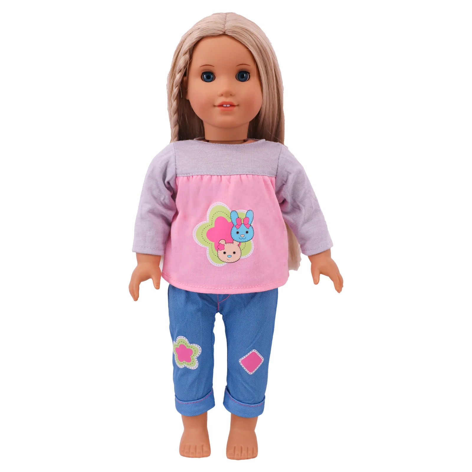 Doll Clothes 3pcs/Set T-shirt+Coll Jacket+Skirt Suit Uniform For 18 Inch American&43CM Reborn Baby New Born Doll ,Girl's Toy DIY