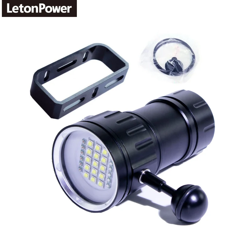 Imagem -04 - Luz Subaquática de Fotografia Led Lâmpada de Destaque Profissional 20000lumens Lanterna Mergulho 100m Impermeável Vídeo Câmera Tocha 27