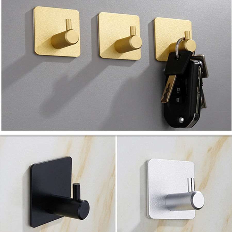 

1Pc Space Aluminum Robe Hook Bathroom Towel Hook Coat Hook Rust proof clothes Hanger Kitchen Hardware Bathroom Accessories