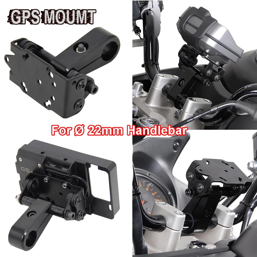 

Motorcycle Accessories Universal For Ø 22mm Handlebar New GPS Mount Black Phone Bracket Holder