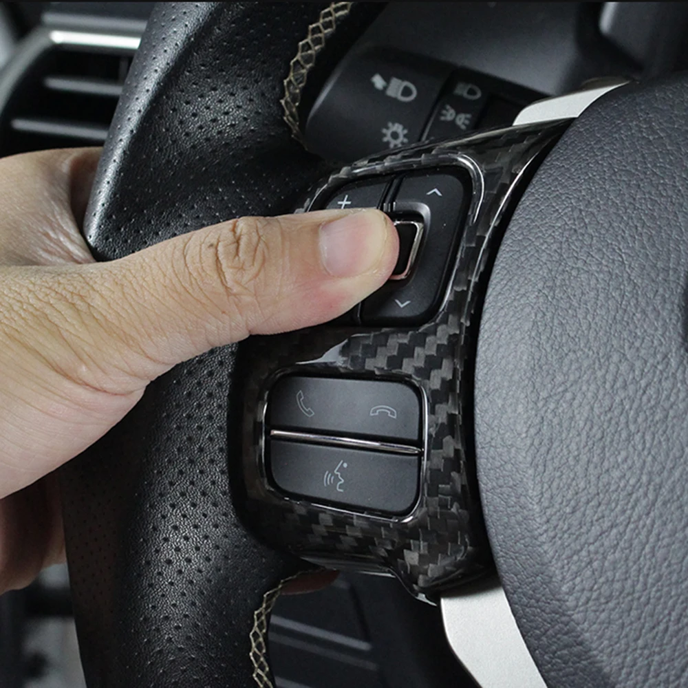 2pcs Real Carbon Fiber Steering Wheel Functional Button Trim Frame Cover For Lexus IS200 250 IS300 NX200 NX300 RC200 RC300 CT200