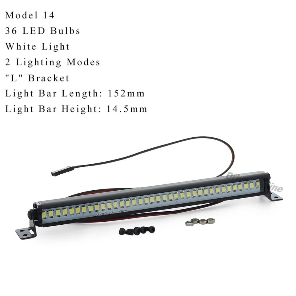 RC Roof LED Light Bar White/Coloured Lights Adjustable Mode for 1/10 RC Crawler Axial SCX10 Wraith Capra TRX4 Tamiya CC01 YK4082