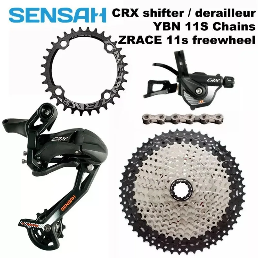 NEW SENSAH CRX 11Speed Trigger Shifter+Rear Derailleur 11s+ZRACE Cassette 11-46T/Chainring+YBN X11 Chain,PCR BEYOND M7000 CRX-6