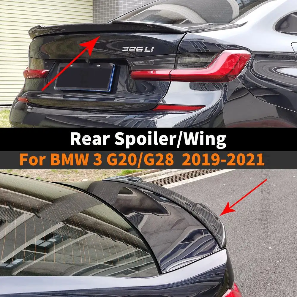 

High Quality Rear Trunk Spoiler Wing Trim Replacement For BMW 3 Series G20 G28 2019 2020 2021 330i 325i 320i Real Carbon Fiber
