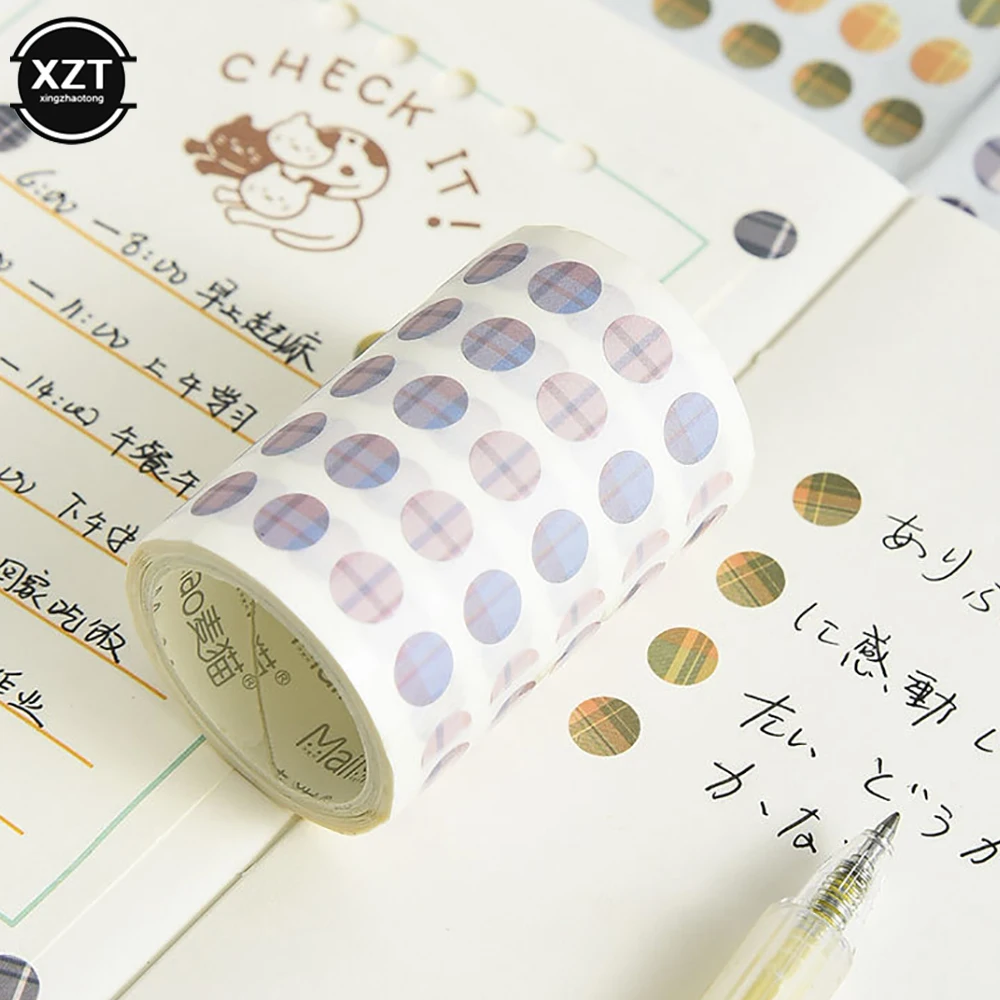 Washi Tape Colorful Dot Stickers Diary Album Scrapbooking Decoration DIY Label Stickers School Office Stationery