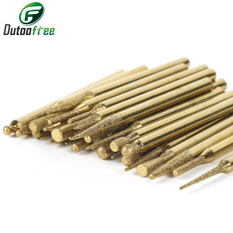 30pcs/set titanium-plated alloy grinding head 3mm dremel accessories dremel rotary tool fit bit for mold repair slot engraving