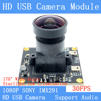 1080P Webcam SONY IMX291 Star Level Surveillance Wide Angle 30FPS Linux UVC 2MP USB Camera Module for Microphone Windows