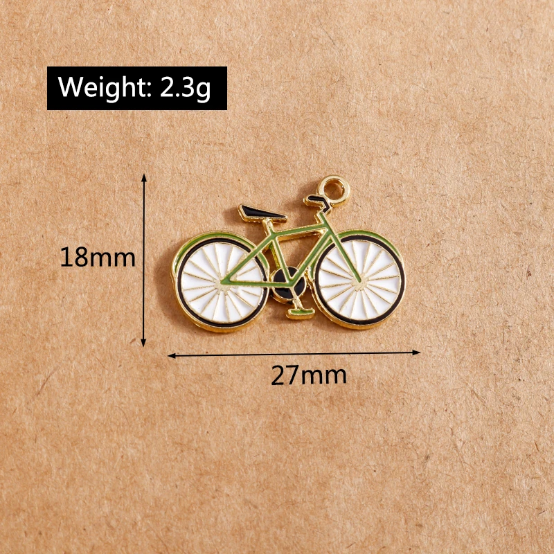 10 teile/los 18*27mm Emaille Fahrrad Charms für Schmuck Machen Kreative DIY Armbänder Halsketten Anhänger – Detail 1