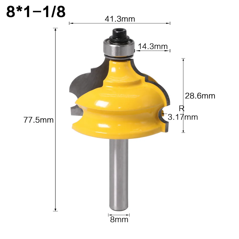SHERUI 1PC 8Mm Shank Klasik & Bead Molding & Edging Router Bit-tenon Cutter untuk Alat Pertukangan