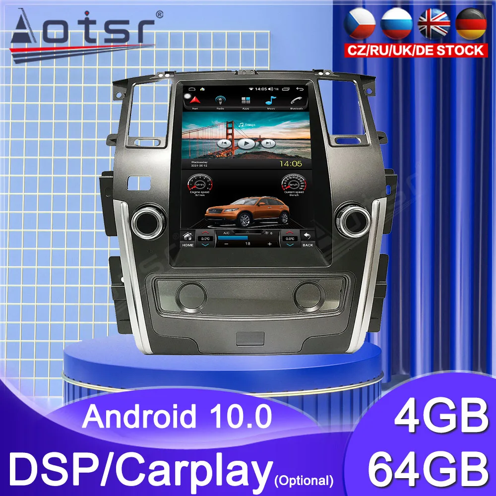 Android Multimedia Player For Nissan Patrol 2010 - 2018 Car Radio Video Recorder Tesla GPS Navigation Head Unit No 2Din 2 Din HD