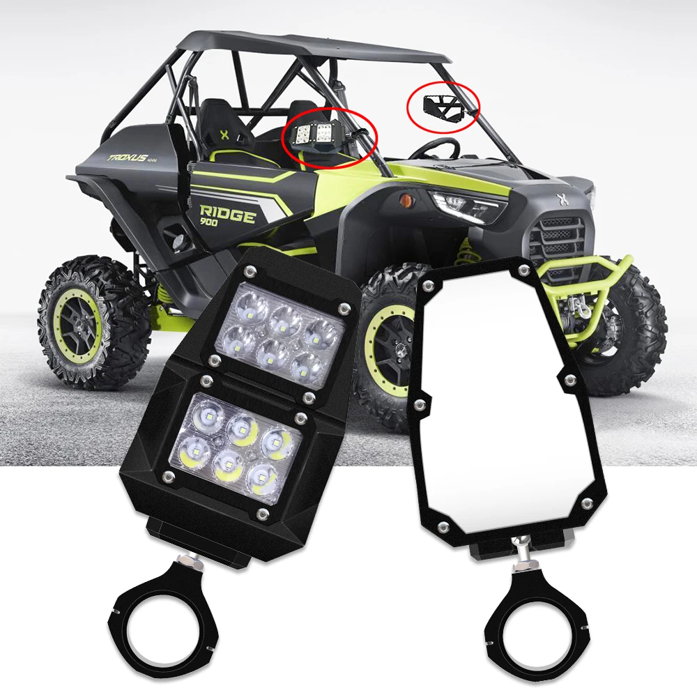 

Боковые зеркала заднего вида UTV 1,5-2 дюйма со светодиодной подсветкой для polaris rzr 1000, 800, 900, xp ranger, can am, Yamaha, Honda