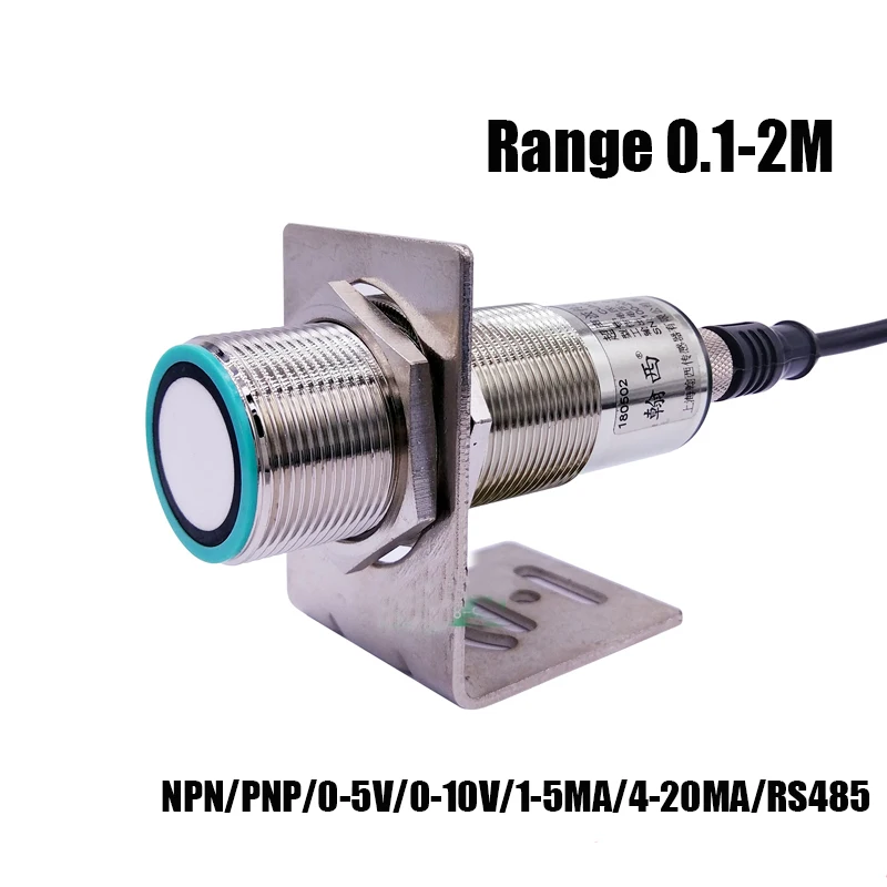 

M30 200KHZ 0.1-2M Ultrasonic Distance sensor Analog sensor 0-5V/0-10V/1-5MA/4-20MA Motion detector proximity switch sensor