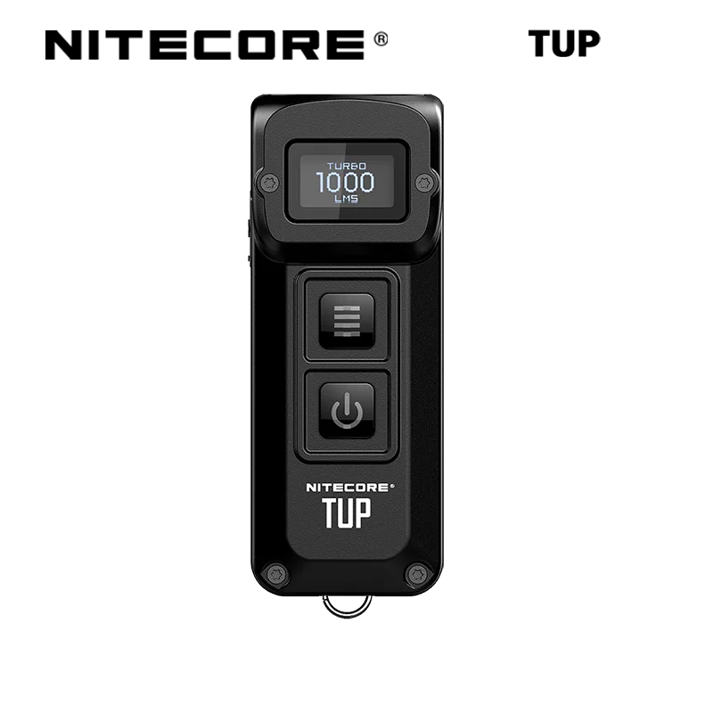 NITOCORE TUP Mini Flashlight OLED Digital Screen 1000Lumen Rechargeable High-Power Keychain Light with Built-in Battey EDC Torch