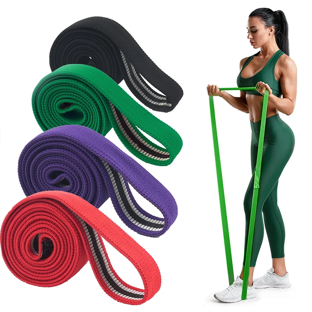 Fabric Long Resistance Loop Bands Fitness Yoga Booty Band Assist Stretching Training Gym Equipment for Home Workout Bodybuilding