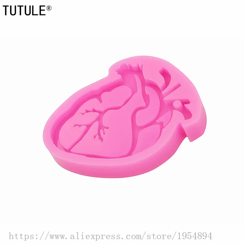 Human Heart Fondant or silicone mold,Resin Mold,clay mold,Human Heart Halloween Chocolate Mold,Polymer keychain Necklace mould