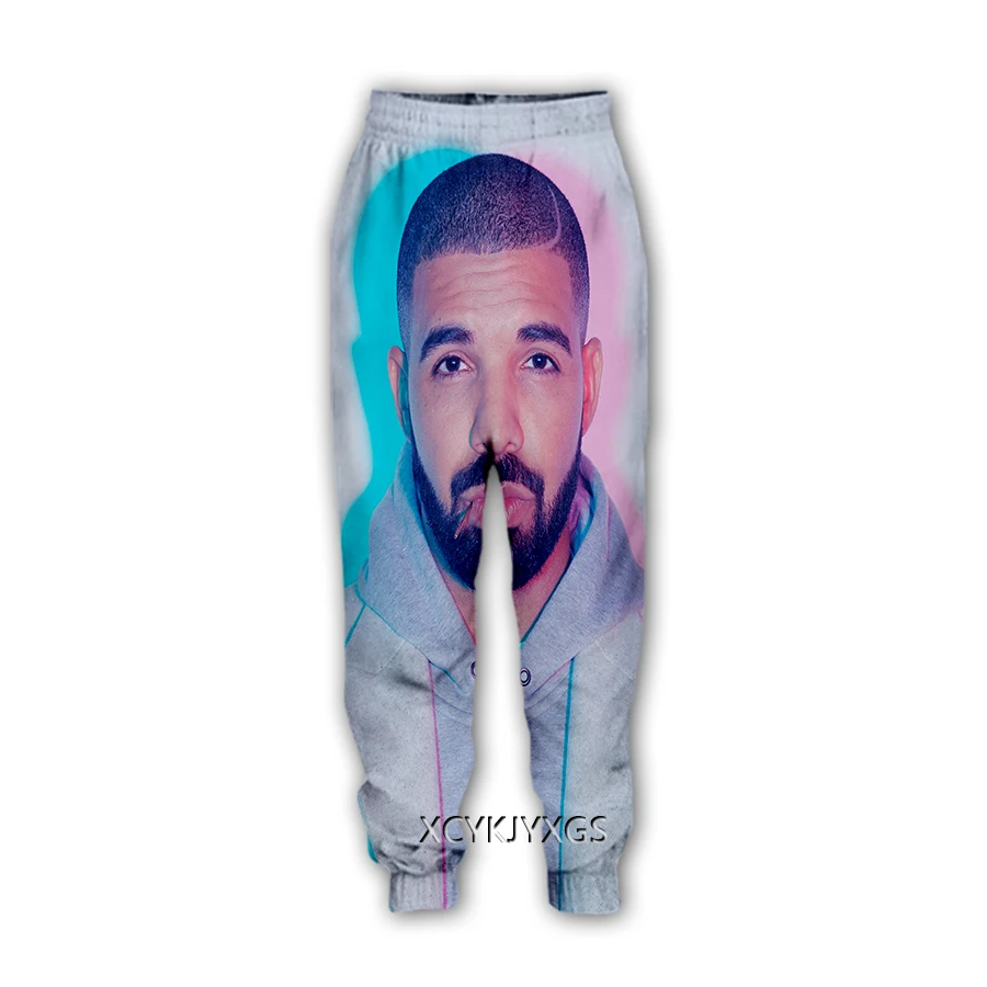 Xinchenyuan f.t rapper aubrey graham drake impressão 3d calças casuais sweatpants calças retas calças de jogging calças k44