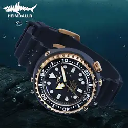 HEIMDALLR Tuna Men's Diving Watch 1000M Water Resistance Golden Plated Black PVD Coated Case NH35A Automatic Movement Dive Watch