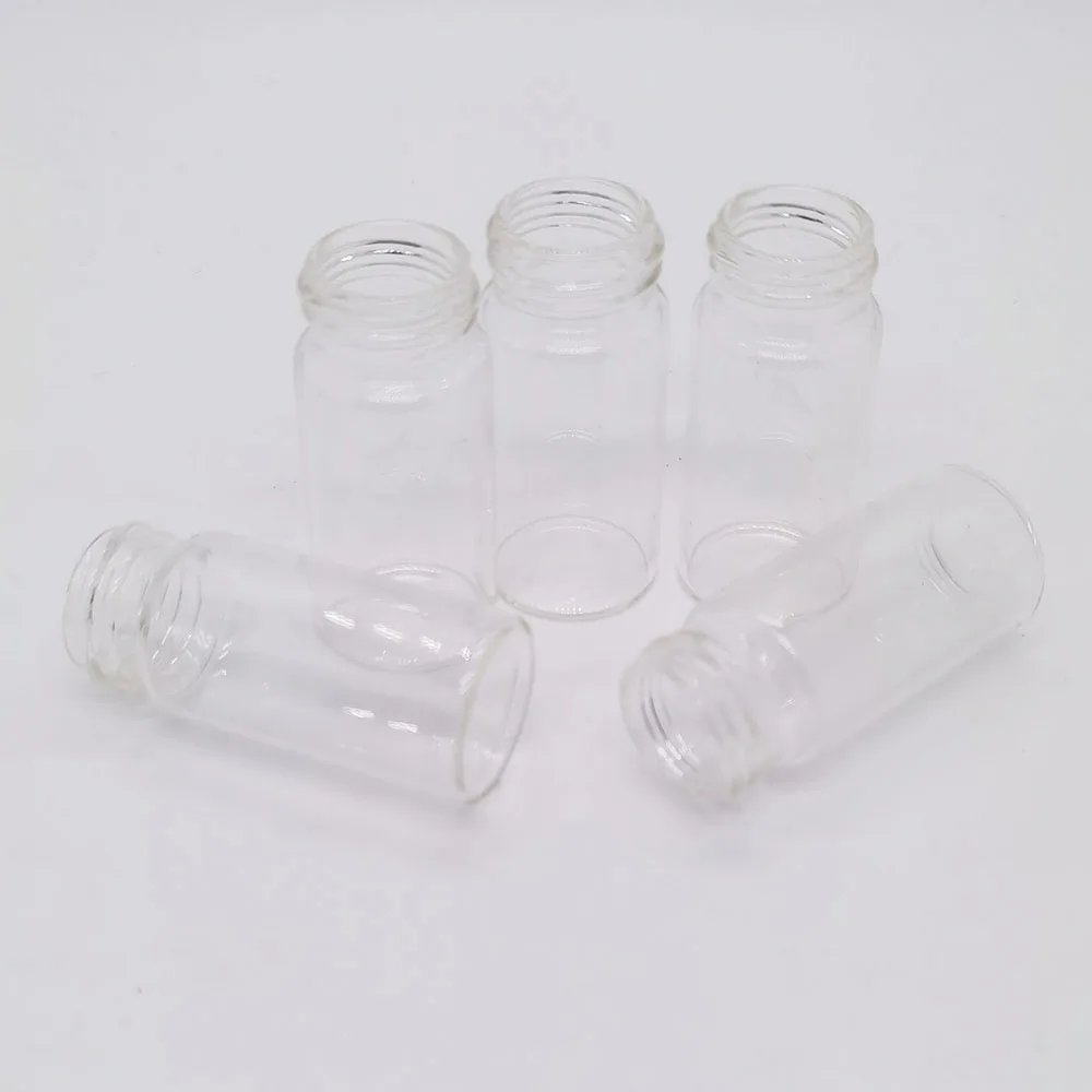 100 個 10 ミリリットルミニ透明ガラスボトルアルミスクリューキャップ付きクリームローション化粧品容器旅行サンプルバイアル