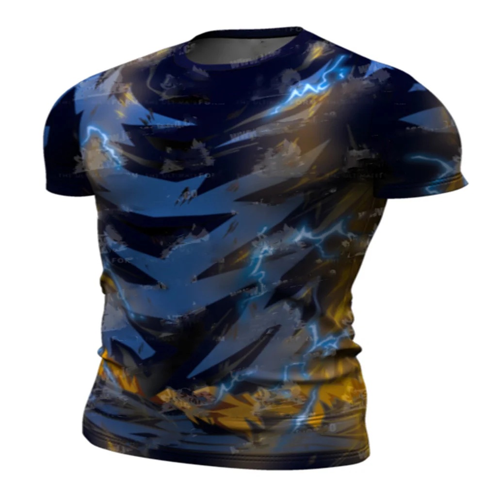 Quick Dry Workout Running Shirt Compression Fitness Tops Breathable Jersey Gym T-shirts Clothing Rashguard Male Sport Shirts Men