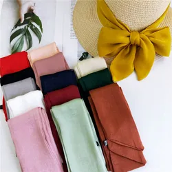 Fashion Small Long Silk Scarf For Women Pure Spring Autumn Summer Korea Joker Wrist Bag Ribbon Belt Headband Hair Neck ScarfS