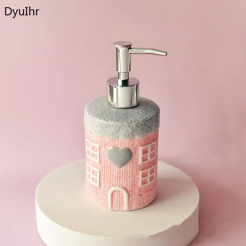 Modern minimalist style creative pink ceramic hand sanitizer bottle bathroom toiletries home decoration sub-bottling DyuIhr