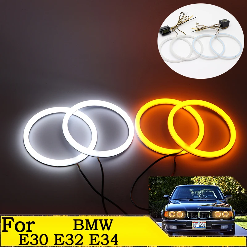 High Quality SMD Cotton Light Switchback LED Angel Eye Ring Kit For BMW E30 E32 E34 Car Accessories