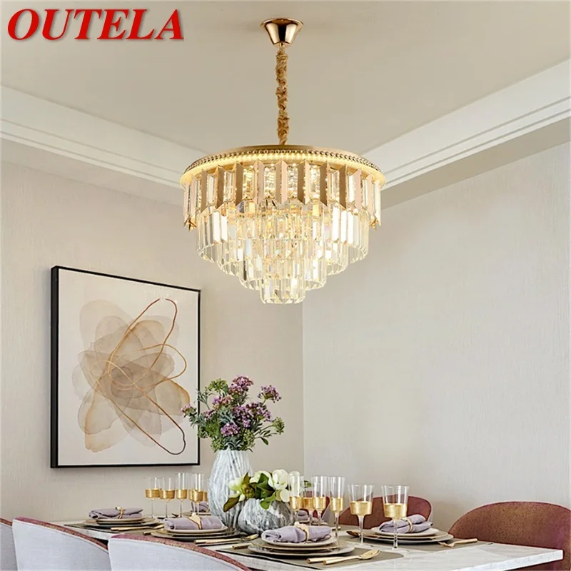 

OUTELA Gold Chandelier Pendant Lamp Postmodern Luxury Light Home LED Fixture for Living Dining Room