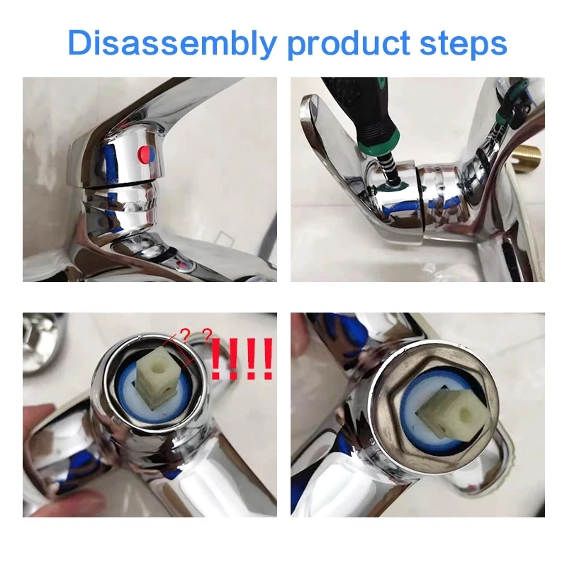 Bathroom Replacement Faucet Handle Chrome Plated Taps Accessories for 35mm/40mm Cartridge Spool Faucet Single Metal Lever Handle