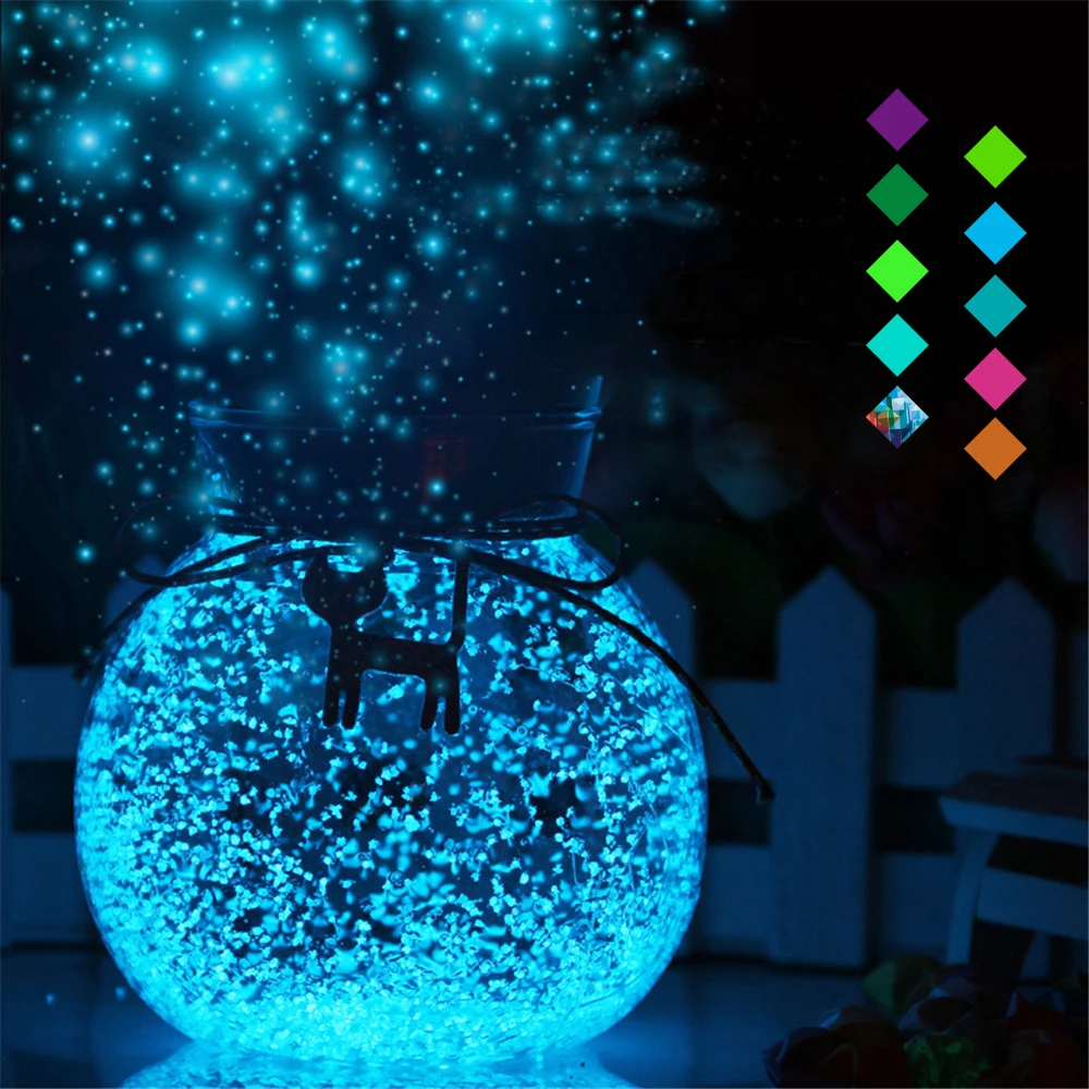 Luminous Sand Fluorescent Particles Glow In Dark Particles Aquarium Wishing Bottle Fish Tank Party DIY Decoration Luminous Stone