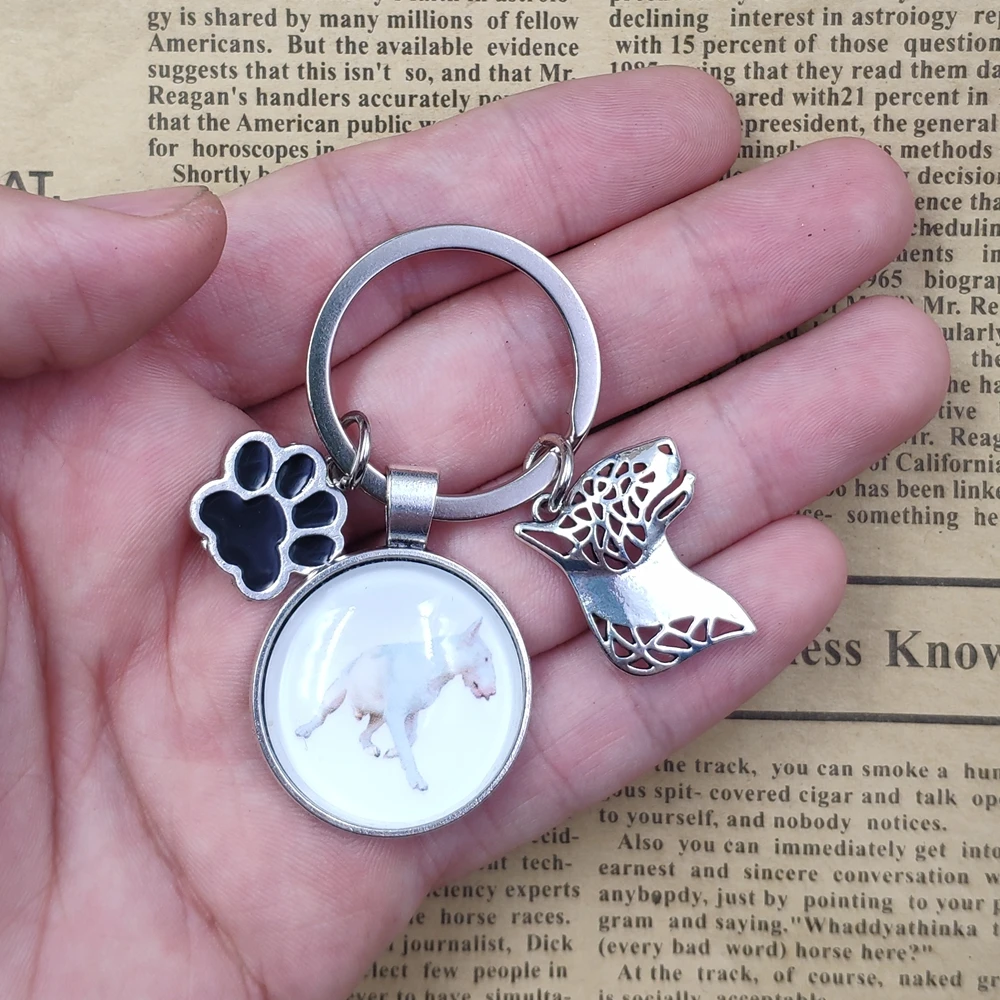 Bull Boston Terrier Cane Corso Labrador Retriever Keychain Time Gem Dog Animal Pet Key Ring Men Women Birthday Party Gift