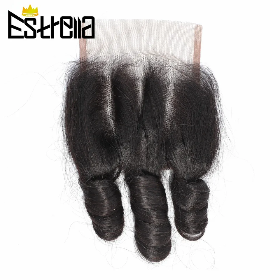 Bouncy Curly Bundles with 4×4 Lace Closure 100% Human Hair Bundles With Closure Brazilian Hair Weave Bundles Remy Hair Extension