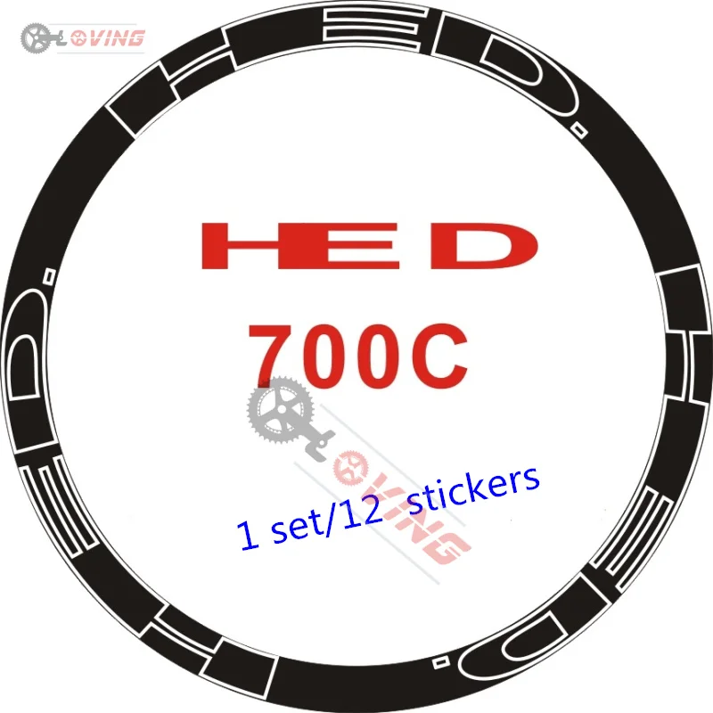 12 جنوط Hed ملصقات ماركة الطريق الدراجة 700C الحافات ملصقات عالية الجودة دراجة ملصقات ديكور مقاومة للماء عجلات