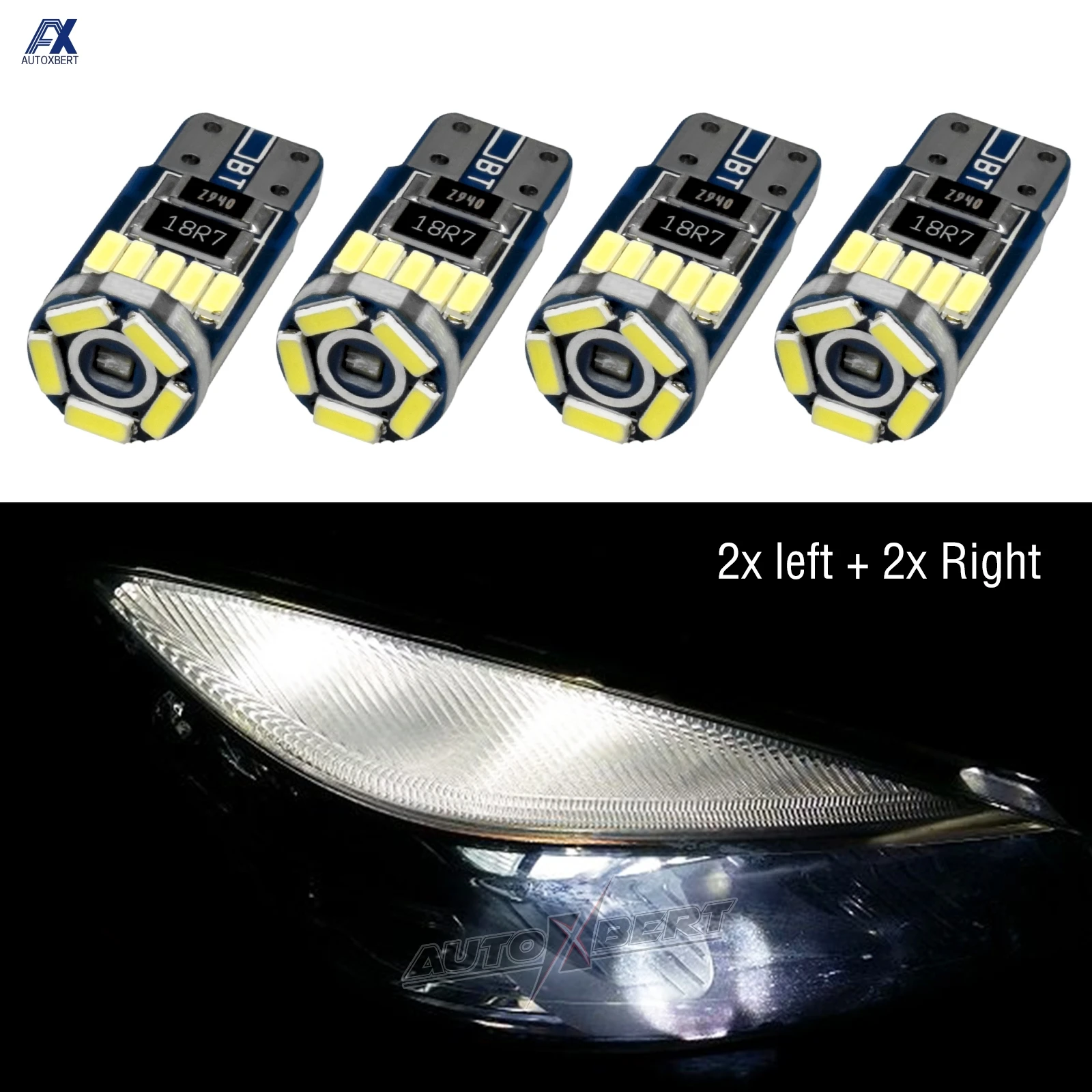 4x Xenon White LED Side Light Parking Lamp Front Eyebrow Light Bulbs Car Accessories Clearance Bulbs For Benz W204 C300 C350 C63