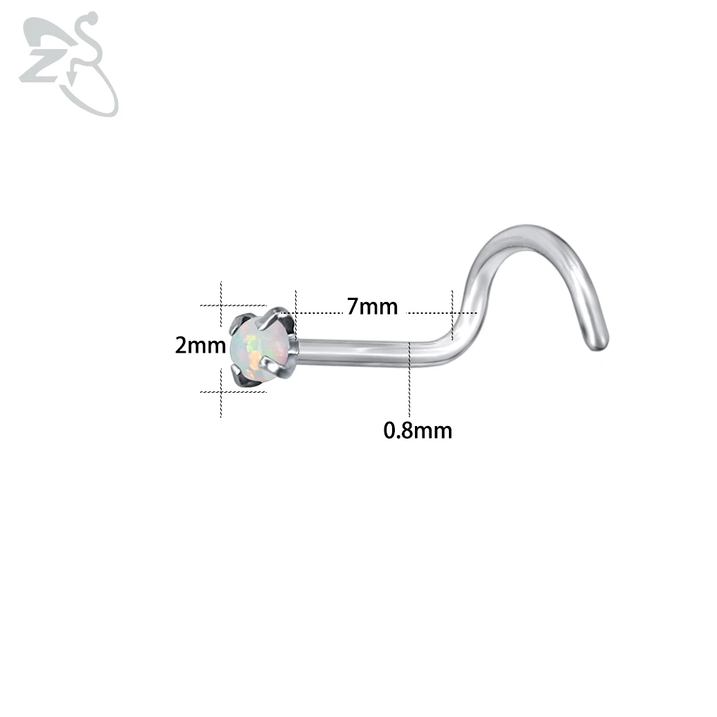 Stainless Steel Moon Heart Skull Nose Stud