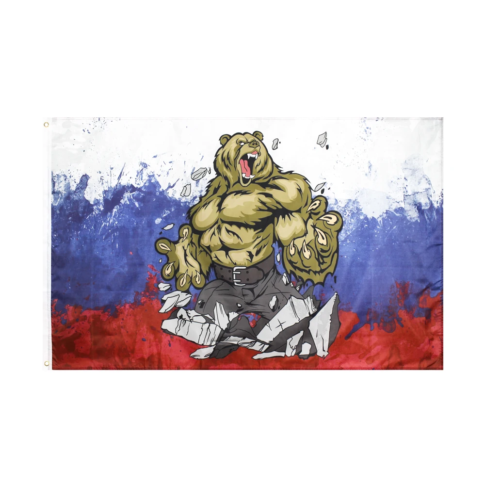 90*135cm Rising Forward Russian Bear flag