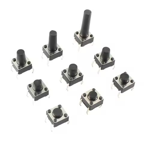 1000pcs Micro Switch 6x6x4.3/4.5/5/5.5/6/6.5/7/7.5/8/9/9.5/11/12/13/14/15/16mm DIP 4P Momentary Tactile Tact Push Button 4 Pin