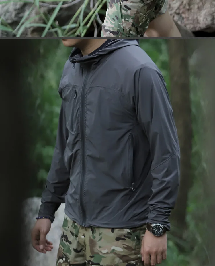 Anti-UV-Atmungsaktive Jacke Männer Frauen Ultraleicht dünne Wind jacke Angeln Outdoor Sport Reiten Stretch Sonnenschutz Haut Klettern – Detail 15