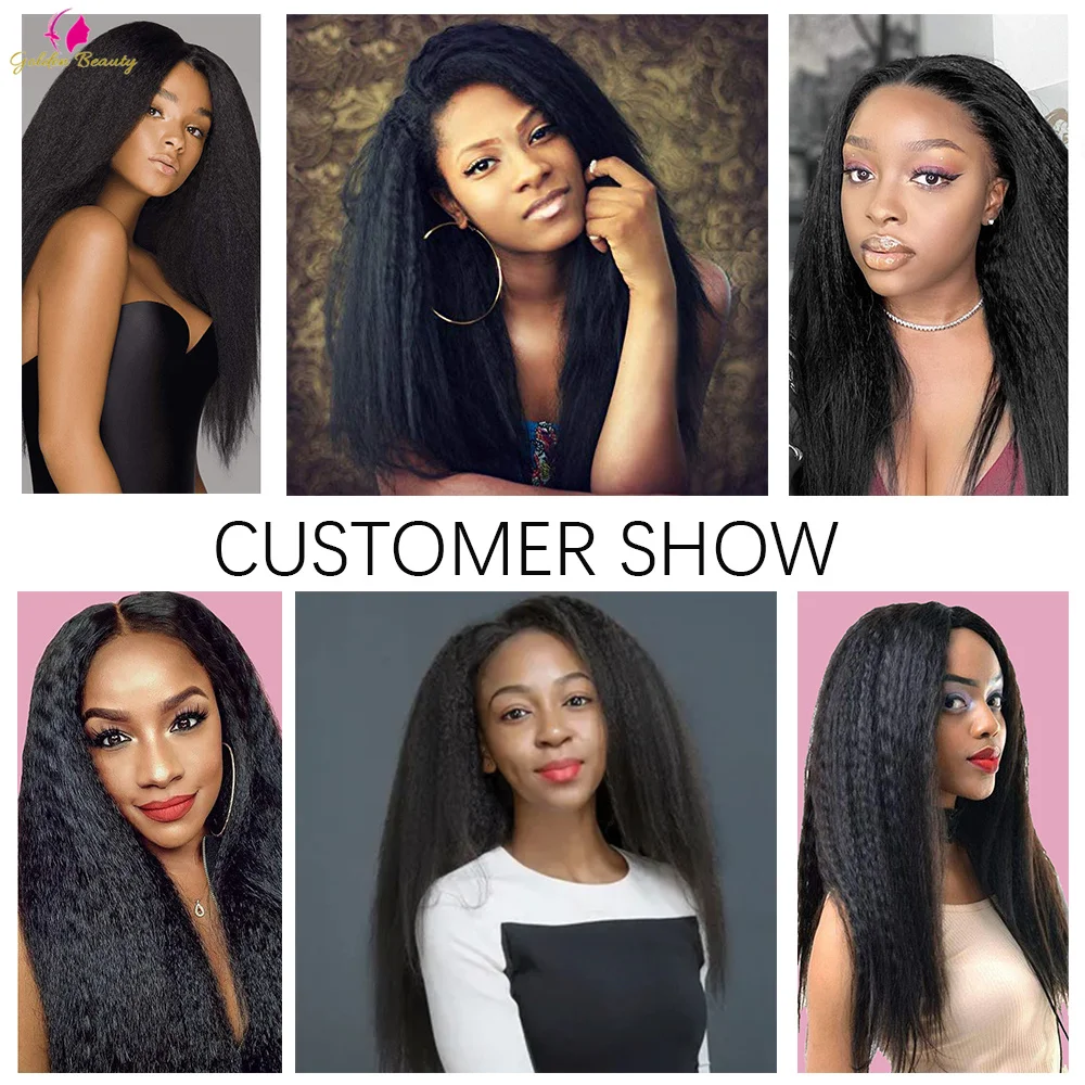 Kinky Yaki Straight Hair Bundles Synthetic Pre-stretched Braiding Hair Extensions 22Inch 3X Pre Looped Weave Crochet Braids Hair