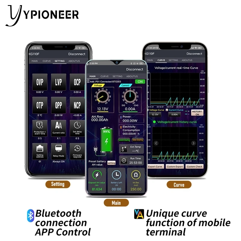 جهاز اختبار بطارية YPioneer KG140F 100 فولت 400A coulmeter مؤشر قدرة البطارية LCD عرض الطاقة الهواتف التحكم Coulomb متر