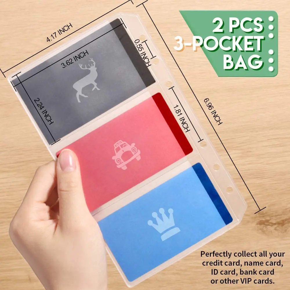 Imagem -04 - Personal Index Binder Plástico Zipper Bolsos Bill Bolsa para 6-ring Notebook Pcs a6 Pcs