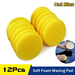 12 Pack Car Wax Applicator Pad 4 Inch Auto Microfiber Detailing Sponge Buffing Polishing Pad Foam Ultra-Soft Cleaning Tool