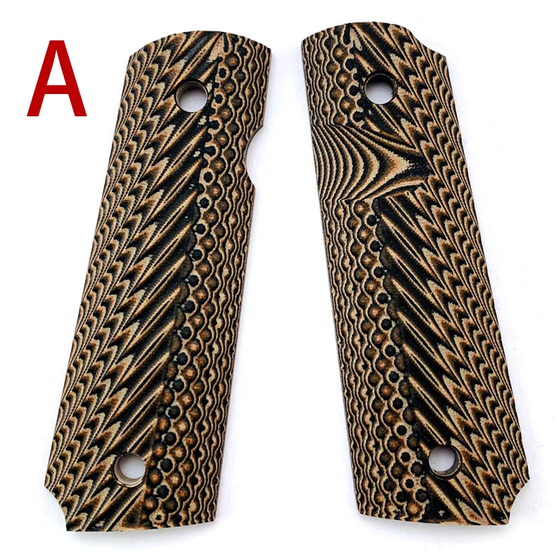 1 paio marrone G10 materiale tattica 1911 modelli impugnature maniglia patch lastra antiscivolo personalizzata fai da te produzione bilance gambo accessori parti