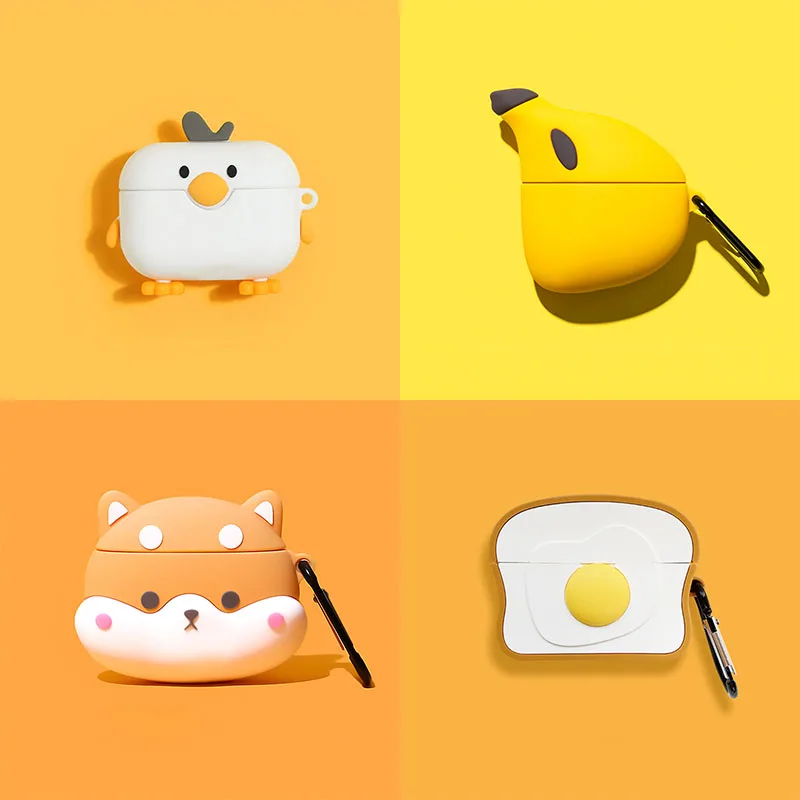 3D การ์ตูนสัตว์ซิลิโคนหูฟังสำหรับ AirPods กรณี Pro หูฟังไร้สายบลูทูธป้องกันสำหรับ AirPods Pro