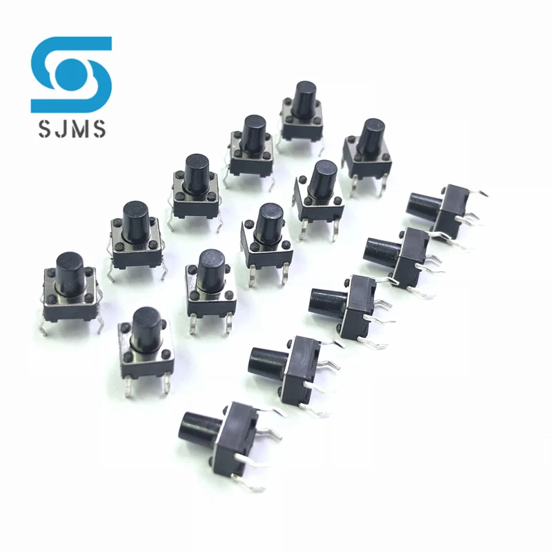 SJMS 20PCS 6*6*8 Tact Switch Push Button DIP 4 Pin Tactile Push button 6X6X8 mm Micro Switch Touch Button Tactile Reset switch