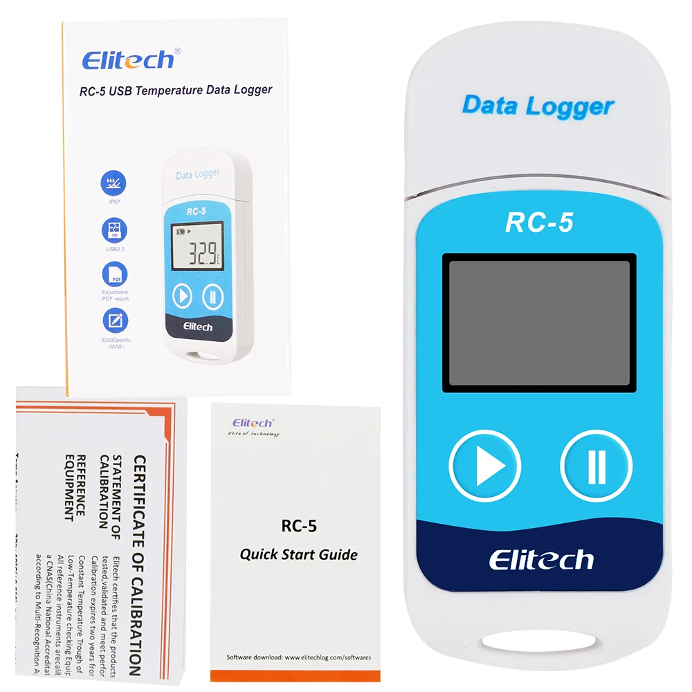 Imagem -03 - Usb Temperatura Registrador de Dados de Alta Precisão Datalogger Recorder 32000 Ponto de Leitura Gravador de Temperatura 10 Peças Lote Rc5