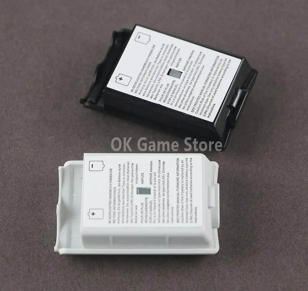 50 unids/lote funda de batería blanca y negra para controlador inalámbrico Xbox 360 cubierta de batería recargable puerta para controlador Xbox 360