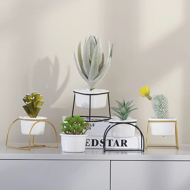 Home Decor Artificial Green Plant Simulation Flowers Decoration Indoor Tabletop Cactus Pot Ornaments Creative Nordic Gifts