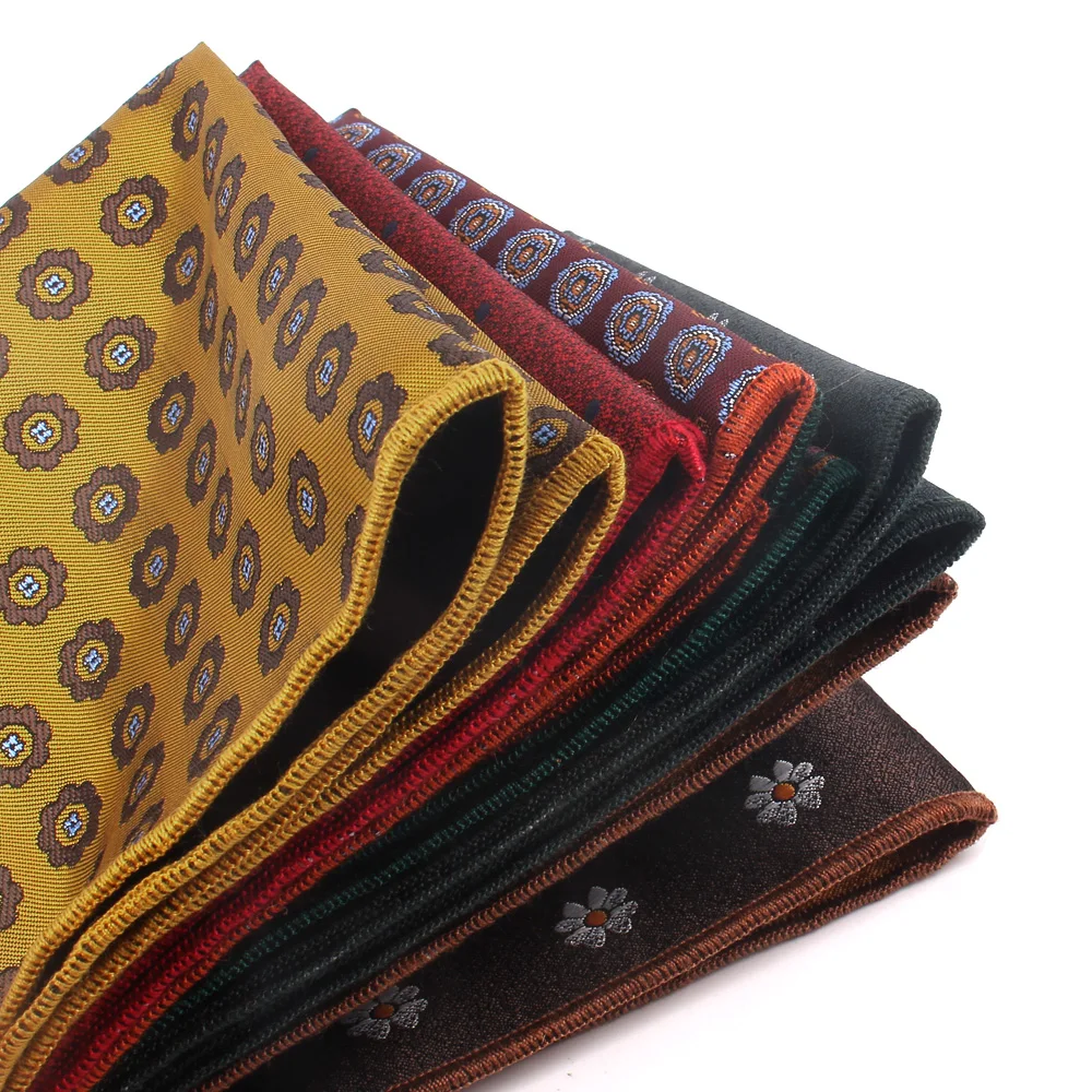 Fashion Striped Pocket Square For Men Women Chest Towel Hanky Polyester Hankies Men\'s Suits Handkerchief Floral Pocket Towel